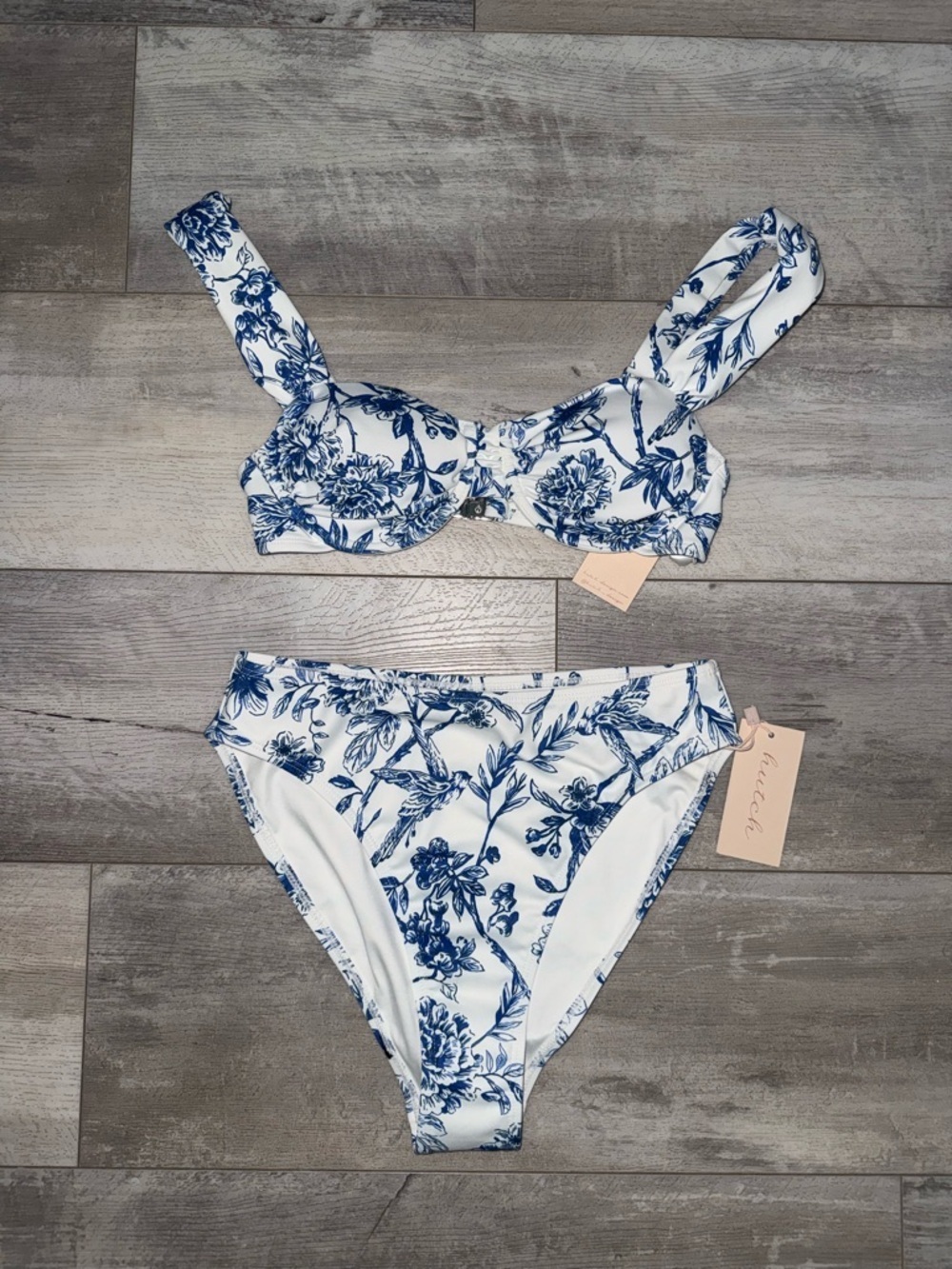 Hutch Blue & White Floral Bikini Set / Dior Vibes Size XS NWT